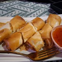 Spring rolls at Vegan Society in Chiang Mai