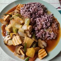 Sweet and sour rice at Vegan Society in Chiang Mai