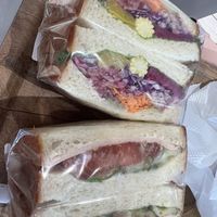 vegan ham and veggie sandwiches   at HND - Chaya Cafe - G10 in Tokyo