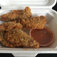‘Chicken’ Strips made from oyster mushrooms  at Vegan Hub in North West London