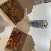 Portion of Banging “Prawns” & Portion of Satay Skewers   at Vegan Hub in North West London