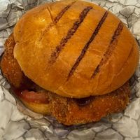 Hot chick burger at Vegan Hub in North West London