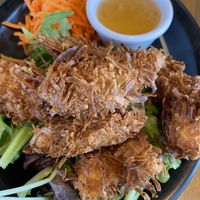 Deep fried shrimp with coconut flakes  at Variable Cafe in Los Angeles