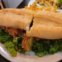 Shrimp 🍤 Po Boy and Cajun Fries at Variable Cafe in Los Angeles