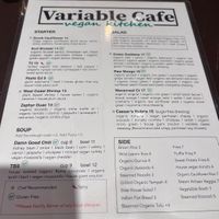 Menu Feb 2025  at Variable Cafe in Los Angeles