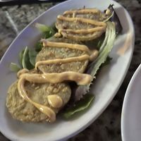Vegan fried green tomatoes.   at Soulé Cafe in New Orleans