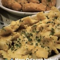 Vegan nuggets and vegan Mac n cheese   at Soulé Cafe in New Orleans