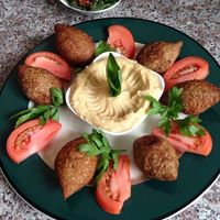 Hummus dish at Emile's Black Point Bistro in Black Point