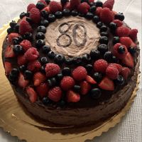 Chocolate birthday cake at Charbon D'or in Lucenec