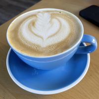 Oatly oat milk latte  at Cafe Capello in Reno