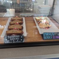Vegan case baked goods - banana bread and scones at Cafe Capello in Reno