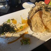 yuzu tofu ricotta with sweet potato tempura  at Dragonfly Sushi & Sake Company in Gainesville
