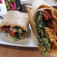 Falafel wrap at Tractor Foods in Victoria