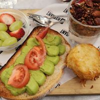 I took the photo before the juice and milk arrived. All very tasty! at Hydrant Food Hall in Ballarat