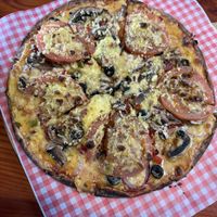 Vegan mushroom pizza   at Moeraki Tavern in Moeraki