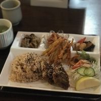 The food I got! Was yummy. So much variety  at Cafe Ren - Kamigyo in Kyoto