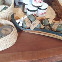 Shea butter, toothpaste, coffee body scrub, lip balm, solid shampoo, clay at Nica Naturals in San Juan Del Sur