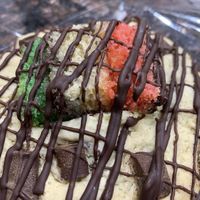 Chocolate chip cookie stuffed and topped with a rainbow cookie  at Bliss Bites Cookies - Maybe closed in Beaufort