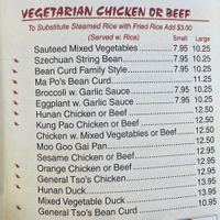 Menu on 8/25/2024  at Asian Cafe in Frederick
