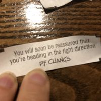Fortune cookie  at P.F. Chang's in Albany