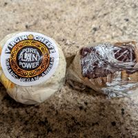 Cheese sampler and peanut butter chocolate dessert bar at Virgin Cheese in Clarkdale