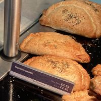Vegan pasty at Cornish Bakery in Fowey