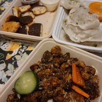 Sweet and sour mushroom, dumplings, stuffed mushroom at HanGawi in New York City