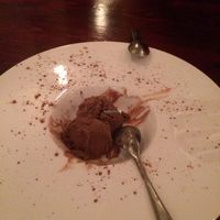 1"; diameter scoops of ice cream in a giant bowl. for scale, those are demitasse spoons! at HanGawi in New York City