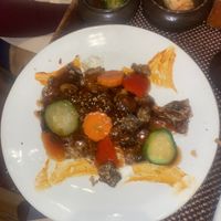 Crispy mushrooms in sweet and sour saucee  at HanGawi in New York City