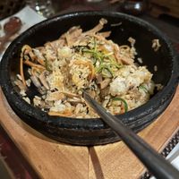 Plant-based bulgogi bussam bibimbap stone bowl  at HanGawi in New York City