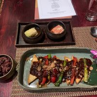 Tofu steak with multigrain rice  at HanGawi in New York City