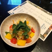 Som tam Papaya salad at Ginger Grass in Tokyo