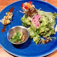 Vegan appetizers at Ginger Grass in Tokyo