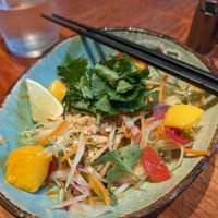 Vegan Som Tam, Papaya salad at Ginger Grass in Tokyo