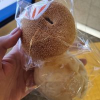 sweet walnut bun (above) and plain soya milk an man (below) at Richu in Tokyo