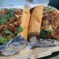 Pork belly banh mi at Mama Dut in Portland