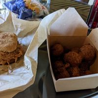 With hush puppies at JackBeQue in Englewood