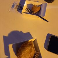 Croqueta de no pollo y bola de Pimiento (abajo) la croqueta gana al frito en sabor at Zelaik Gastrobar in Pamplona