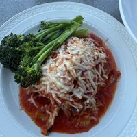 Vegan eggplant parmigiana   at Riverside in Hood River