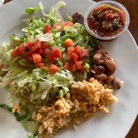 Vegan tostada with seitan  at MartAnnes in Flagstaff