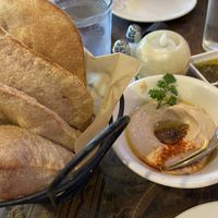 Hummus and pita  at Lebanese Taverna in Arlington
