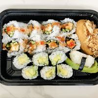 Fried tofu sushi/Inari/avocado rolls at Kamakura Japanese Cuisine in Seattle