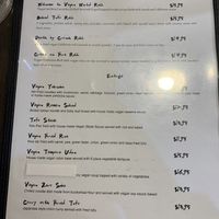 Back of menu at Kamakura Japanese Cuisine in Seattle