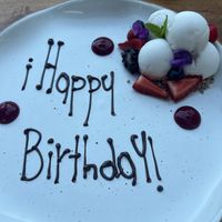 A present from the chef. Vegan piña colada ice cream   at Don Sanchez in San Jose Del Cabo