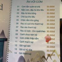 Menu at Thanh Lac in Ho Chi Minh City