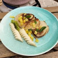 Fluffy vegan pancakes! at Breens Deli in Mallorca