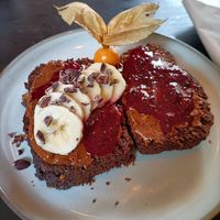 Banana bread and jelly at Breens Deli in Mallorca
