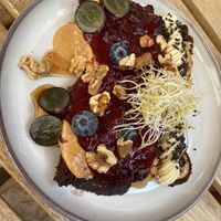 Homemade pan with peanutbutter and Jam  at Breens Deli in Mallorca