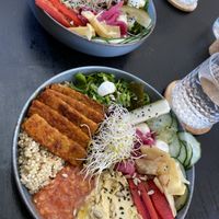 Great bowl with a lot of fresh and tasty stuff   at Breens Deli in Mallorca