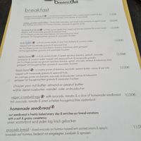 Menu at Breens Deli in Mallorca